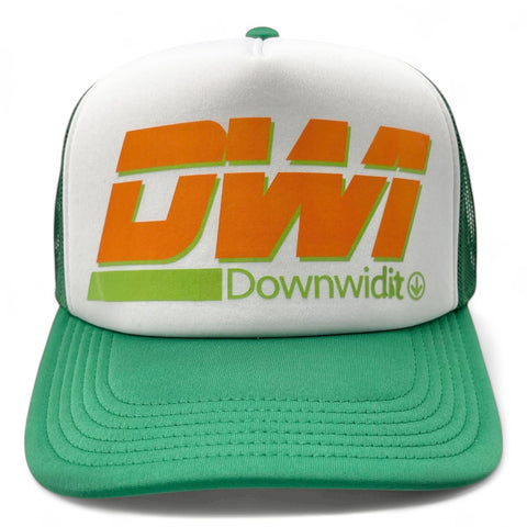 DWi Downwidit Foam Trucker Cap - Green/Orange