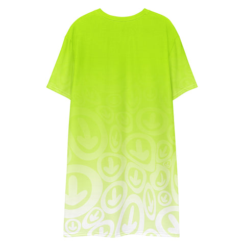 DWRLD WOMENS T-SHIRT DRESS (NEON YELLOW)