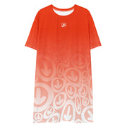 DWRLD WOMENS T-SHIRT DRESS (NEON ORANGE)