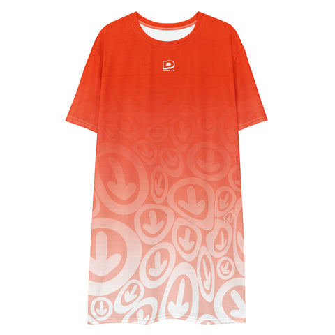DWRLD WOMENS T-SHIRT DRESS (NEON ORANGE)