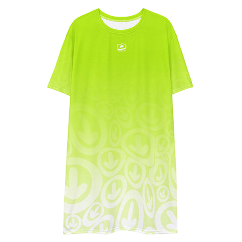 DWRLD WOMENS T-SHIRT DRESS (NEON YELLOW)