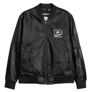 DWRLD Leather Bomber Jacket